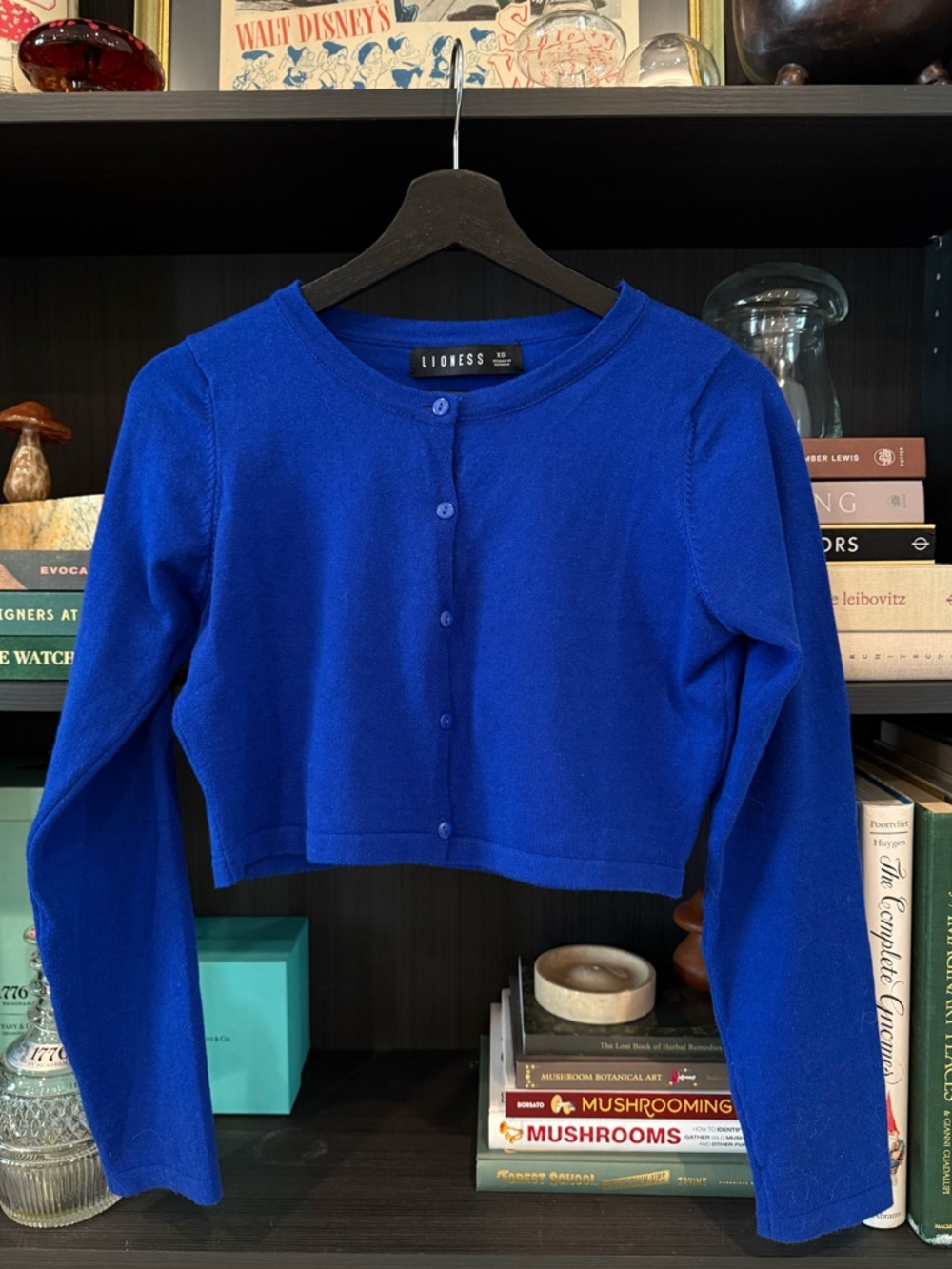 Lioness Royal Blue Cropped Knit Cardigan